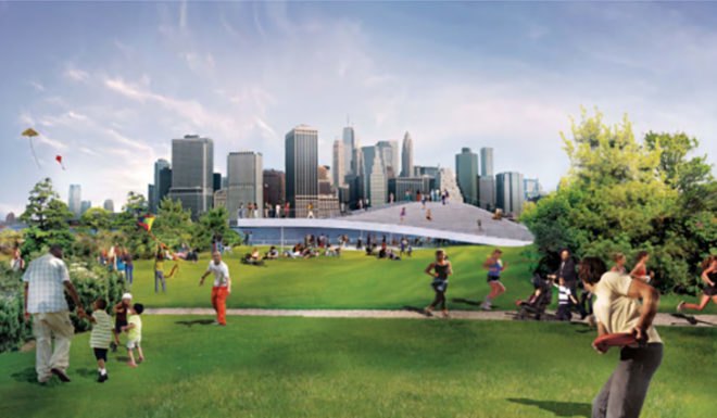 Brooklyn, Brooklyn Heights, Brooklyn Bridge, Brooklyn Bridge Park, Pier 6, BIG-Bjarke Ingels Group, Michael Van Valkenburgh Associates, Green Space, Parks, Seaside Locations, Breathtaking Views, Seaside Parks, Tourist Destinations, Brooklyn Landmarks, New York Landmarks, Public Design Commission, City Parks,