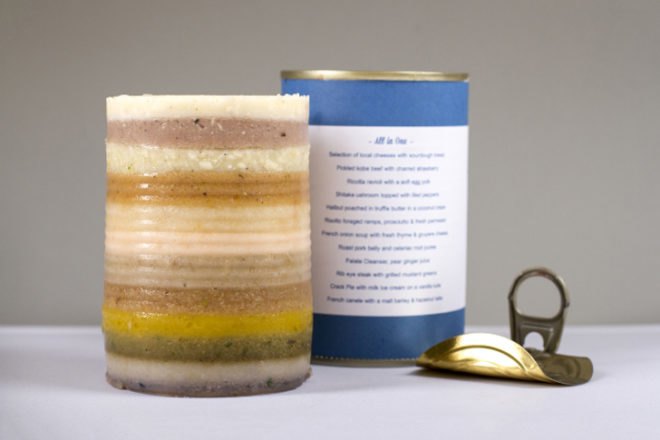 green design, eco design, sustainable design, Chris Godfrey, Andy warhol, processed food, Canned 12 course meal