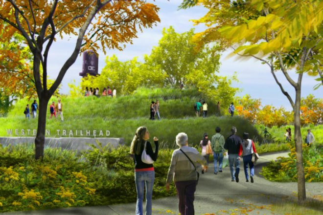 Construction Begins, Bloomingdale Trail, The 606, chicago, Michael Van Valkenburgh Associates, landscape architecture, elevated rail park, urban park