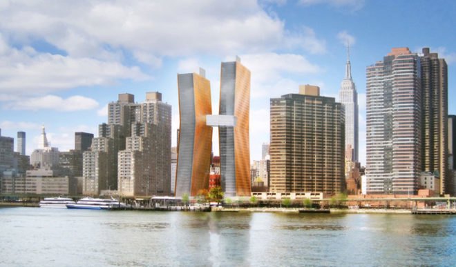 SHoP Architects, Dancing Towers, Turtle Bay, Hurricane Sandy, JDS Development, green buildings, flooding protection, New York, Manhattan, Michael Stern