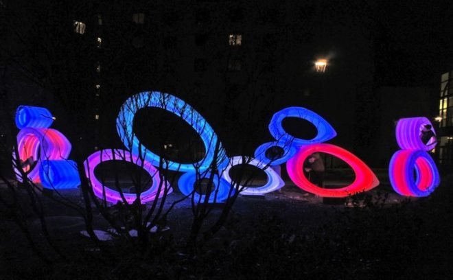 Joe O' Connell and Blessing Hancock, JP Public Art, Texas State University, Fish Bellies, public art, LED illuminated fish in Texas, Texas fish bellies, San Marcos River, Biomorphic fish, interactive art, LED lighting, energy efficiency, green design, eco art, sustainable design, eco design,