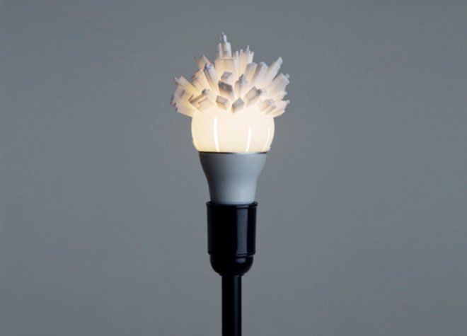 David Grass, Huddle 3d-printed light bulb, 3d printed light bulb, LED light bulb, LED lighting, green lighting, light bulb design, 3d printing, 3d printer, 3d printing technology, green design