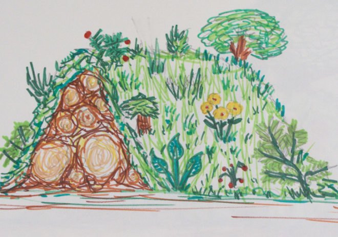 Second Year Hugelkultur, hugelkultur, permaculture, permaculture gardening, gardening, raised garden beds, compost, soil, garden, perennial vegetables