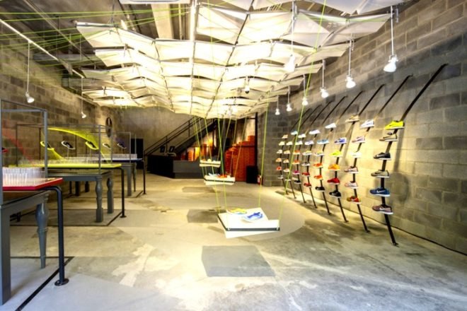Nike Shanghai Store, Nike Trash store, concept store, eco-friendly concept store, green design, recycled materials, recycled plastic bottles, plastic waste, Miniwiz Taiwan, Miniwiz EcoArk, Taiwanese architects, sustainable retail architecture, green interiors, sustainable interiors, recycled interiors