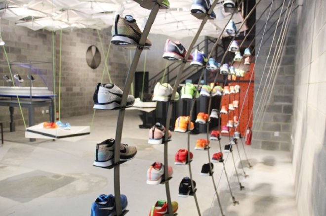 Nike Shanghai Store, Nike Trash store, concept store, eco-friendly concept store, green design, recycled materials, recycled plastic bottles, plastic waste, Miniwiz Taiwan, Miniwiz EcoArk, Taiwanese architects, sustainable retail architecture, green interiors, sustainable interiors, recycled interiors