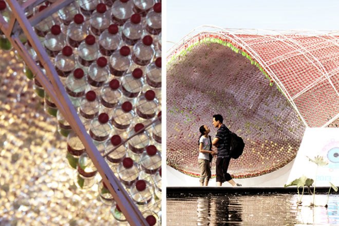 Penda, recycled plastic bottles, coca-cola, Beijing, China, architecture, green materials, art, architecture, recycled materials