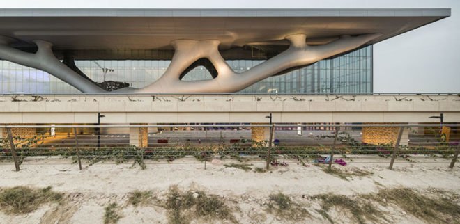Qatar National Convention Center, Convention Center Doha, Arata Isozaki, Yamasaki Architects, energy-efficient convention center, Japanese architects, occupancy sensors, LEED certified building Qatar, LEED Certification, LEED Gold, solar power, solar panels, LED lighting
