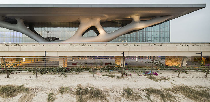 Qatar National Convention Center, Convention Center Doha, Arata Isozaki, Yamasaki Architects, energy-efficient convention center, Japanese architects, occupancy sensors, LEED certified building Qatar, LEED Certification, LEED Gold, solar power, solar panels, LED lighting