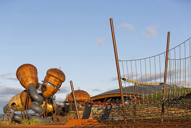Taylor Cullity Lethlean, wooden playground, Pod Playground, Australia, oak, playground, acorn, Architecture, Art, Botanical, Landscape Architecture, Green Materials,