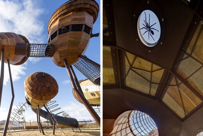 Taylor Cullity Lethlean, wooden playground, Pod Playground, Australia, oak, playground, acorn, Architecture, Art, Botanical, Landscape Architecture, Green Materials,