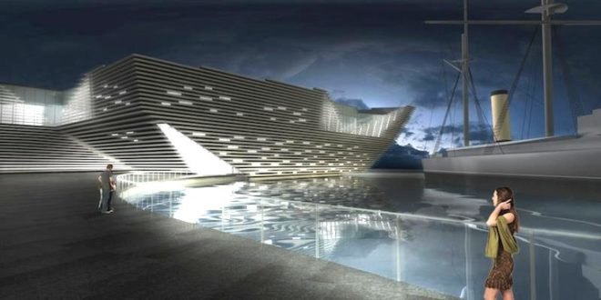 Kengo Kuma Architects, V&A Dundee, Scotland, Japanese architecture, sustainable design, eco-design, design centers in Scotland, waterfront buildings in Scotland, Craig Harbor, Dundee, natural light, natural ventilation, urban planning