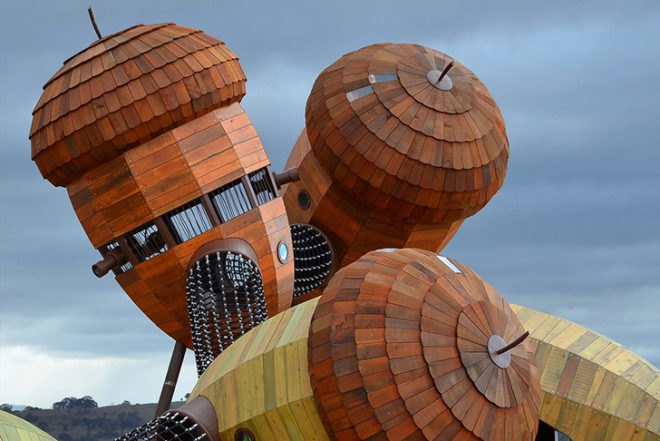 Taylor Cullity Lethlean, wooden playground, Pod Playground, Australia, oak, playground, acorn, Architecture, Art, Botanical, Landscape Architecture, Green Materials,