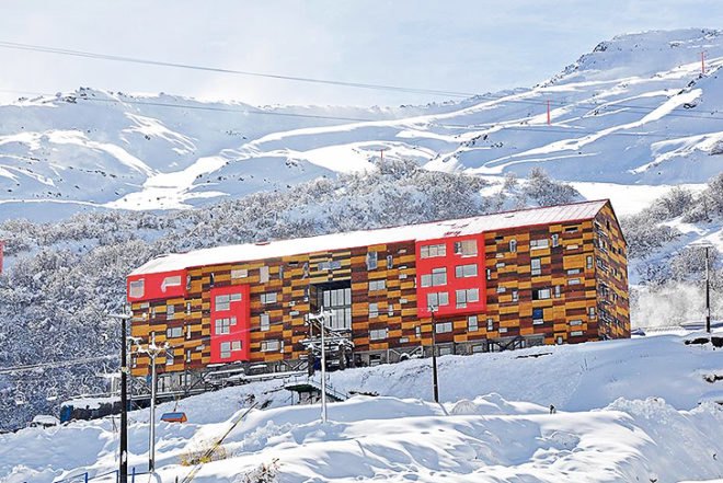 o2 arquitectos, restoration, hotel, Chile, Andes mountains, recycled wooden boards, pixilated facade, thermal waters, sustainable heating, Architecture, Daylighting, Recycled Materials, Green Materials,