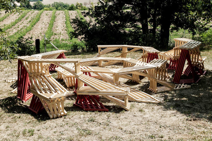 2013 Hello Wood, Step Closer!, art camp Hungary, wood installations, art installations, windmill design, outdoor pub, BigO installation, fireNEST installation, mobile bench system, Panorama Pee Hole, Mill of Mordor, Gallish installation