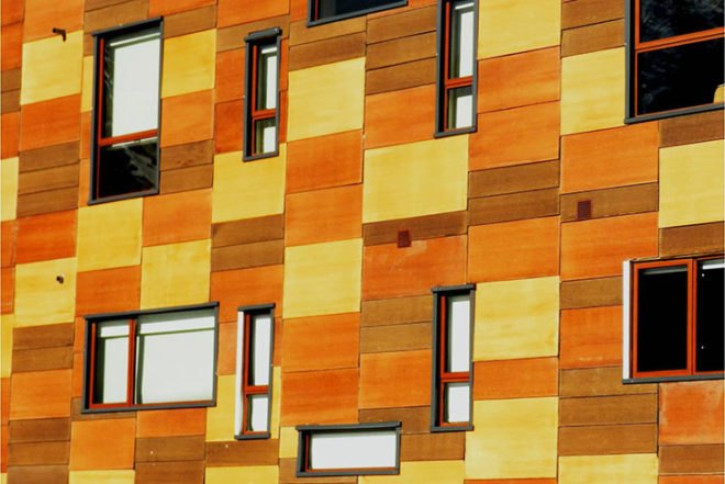 o2 arquitectos, restoration, hotel, Chile, Andes mountains, recycled wooden boards, pixilated facade, thermal waters, sustainable heating, Architecture, Daylighting, Recycled Materials, Green Materials,