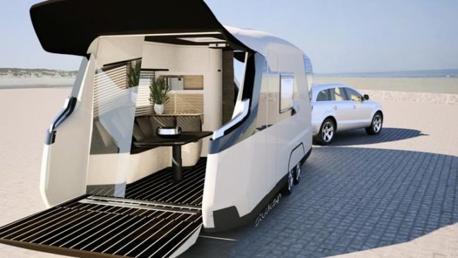 reen design, eco design, sustainable design, Caravan, Camper trailer, Caravisio, Knaus Tabbert, convertible living space, small living