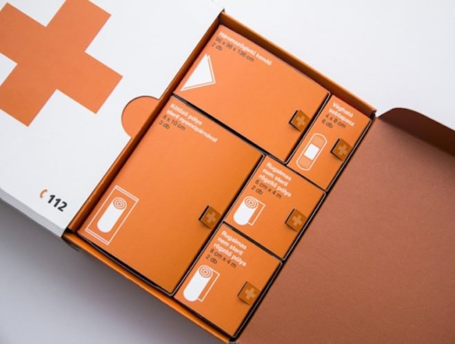 Kevin Harald Campean, first aid kit, pictograms, diploma work, redesigned first aid kit, packaging