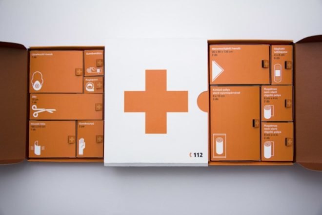 Kevin Harald Campean, first aid kit, pictograms, diploma work, redesigned first aid kit, packaging