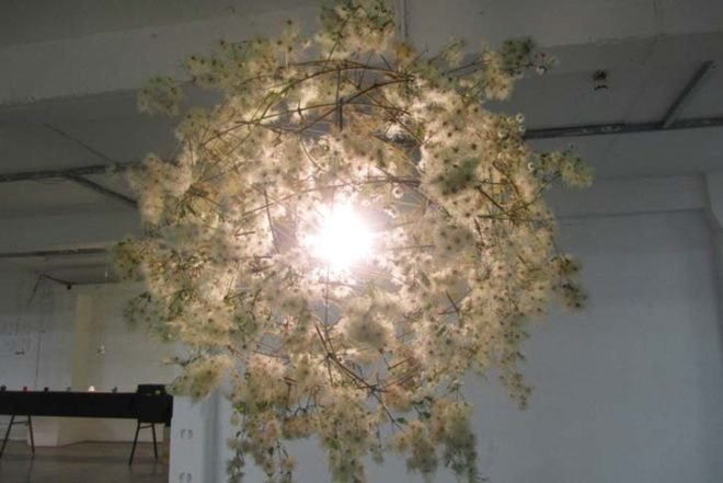 Jess Shaw, willow lamp, Lily Light, biodegradable light, eco-friendly chandelier, Botanical, Green Lighting, Recycling / Compost, Green Home decor, Green Materials,
