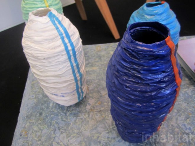 eco design, green design, upcycling, sustainable design, london design festival, tent london, upcycled vases, shampoo bottles