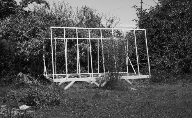 La Fabrique pavilion, Bureau A, Swiss architects, recycled windows pavilion, recycled windows, recycled materials, silent movies, Buster Keaton, self-constructed house, tiny homes, pavilions