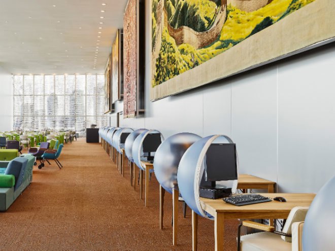 United Nations, Delegates’ Lounge, Renovation, Refurbishment, Design, Architecture, Public Space, Dutch Queen Maxima, Ki-moon, Frans Timmermans, Open Space, Lounge, Mezzanine, East River, Manhattan, News, Hella Jongerius, OMA, Gabriël Lester, Irma Boom, Louise Schouwenberg, Dutch Design,