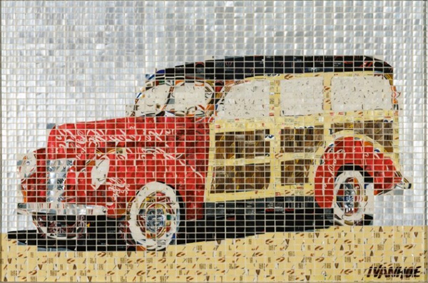 AluMosaics, eco art, jeff ivanhoe, recycled can art, can art, recycled materials