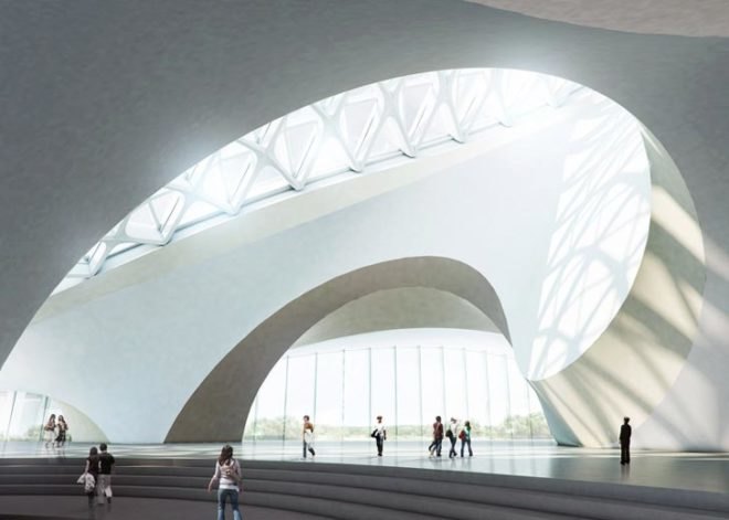 Harbin, Northern China, MAD Architects, Harbing Cultural Island, Ma Yansong, White Aluminum, Songhua River, Harbin Theatre, Harbin Labour Recreation Centre, Harbin Great Square, Wetland Park