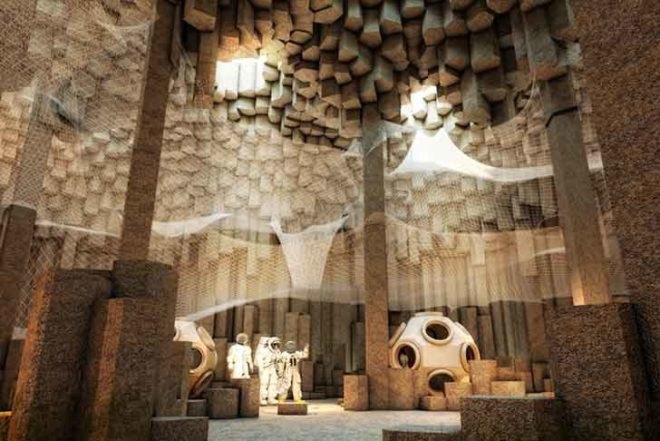 za architects, mars, colony, underground, basalt, robots, caverns, space exploration