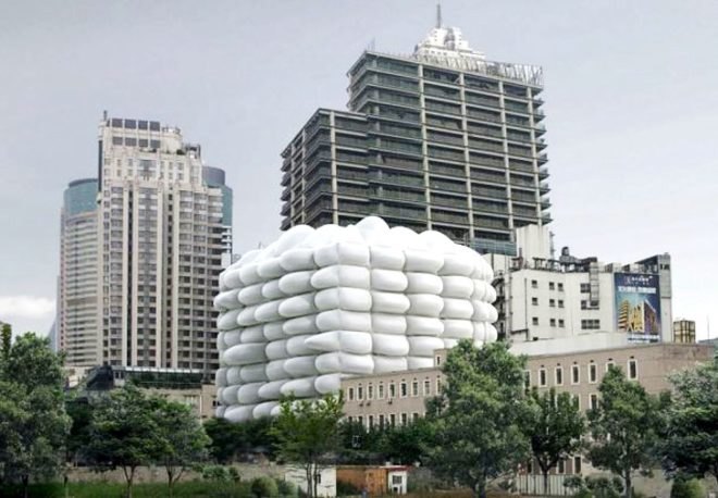 3Gatti, rome architects, bubble building shanghai, inflatable architecture, inflatable structures, nylon architecture, shanghai architecture, antibacterial architecture, bubble-like buildings