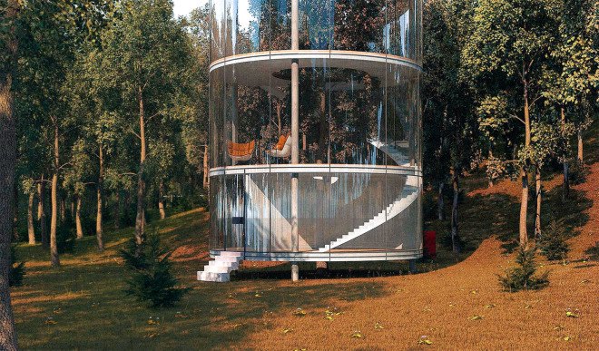 A. Masow Design Studio, tree house Kazakhstan, Kazakhstan architecture, glass houses, tree houses, tree houses design, transparent houses, forest retreats, daylit homes, Kazakhstan