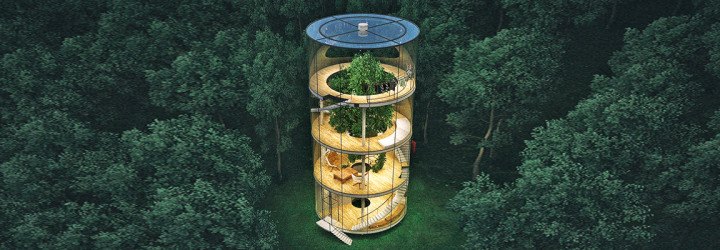 A. Masow Design Studio, tree house Kazakhstan, Kazakhstan architecture, glass houses, tree houses, tree houses design, transparent houses, forest retreats, daylit homes, Kazakhstan