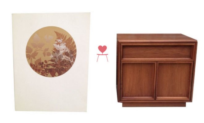 Inhabitat's Clean Green Collection For Chairish, Geometric Leaves Wall Art, Wooden Side Table