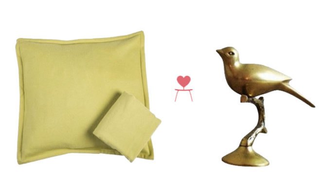 Inhabitat's Clean Green Collection For Chairish, Chartreuse Sham, Brass Bird