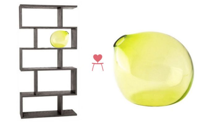 Inhabitat's Clean Green Collection For Chairish, Citron Vase, Wooden Bookshelf, Arteriors Home Carmine Limed Oak Veneer Bookshelf