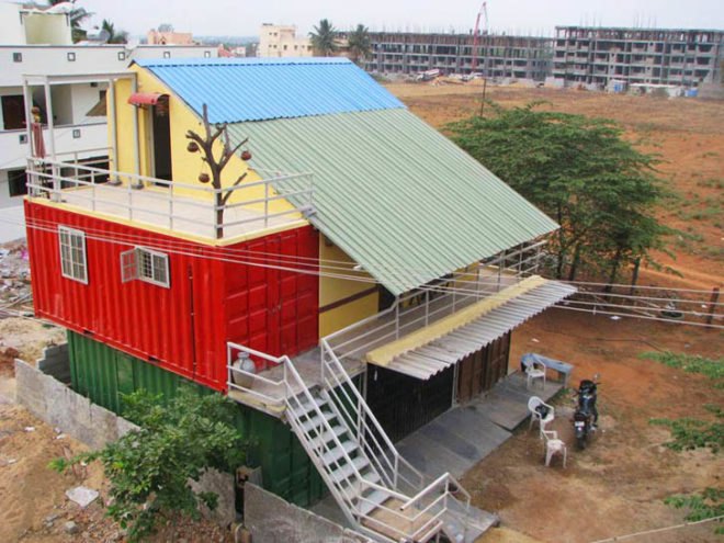 Shipping Container House, Indian Shipping Container House, Prefab Housing, green design, Container Solutions India, kameshwar Rao, india's first shipping container home, recycled materials, cargotecture, recycled shipping container