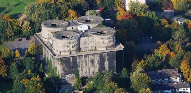 WW2 air raid bunker, Energy Bunker Hamburg, International Building Exhibition Hamburg (IBA), green renovation, green renovation Hamburg, restored WW2 buildings, WW2 bunkers Germany, German architecture, green energy, renewable energy Hamburg, solar energy Germany