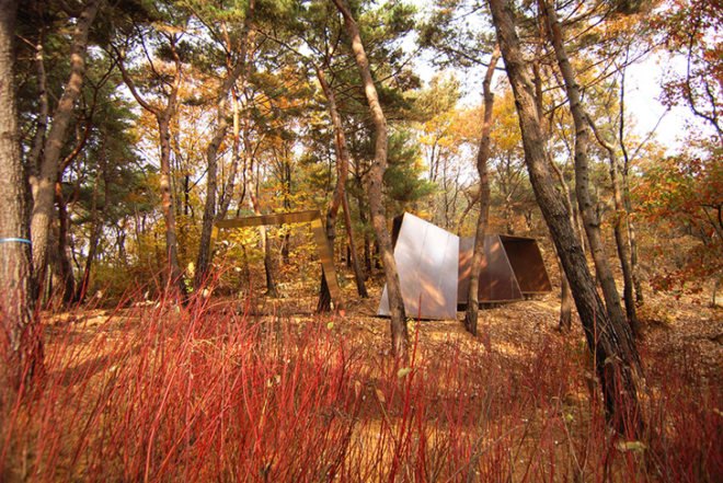 Kengo Kuma, paper snake, Honeycomb cardboard, Korea, public art project, woodland art, Art, Architecture, Recycled Materials, Recycling / Compost, Daylighting, Landscape Architecture, Green Materials,
