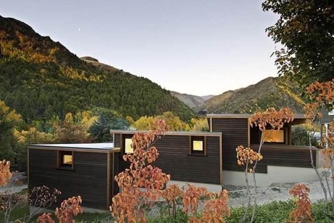 Kerr Ritchie, geothermal energy, powered, Arrowtown House, New Zealand, tiny home, double glazing, Tiny Homes, Architecture, Solar Power, Renewable Energy, energy efficiency, Daylighting,