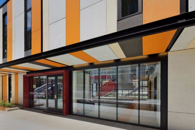 Lehman College Day Care, Garrison Architects, day care, bronx, modular, prefab, vertical garden