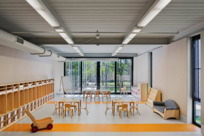 Lehman College Day Care, Garrison Architects, day care, bronx, modular, prefab, vertical garden