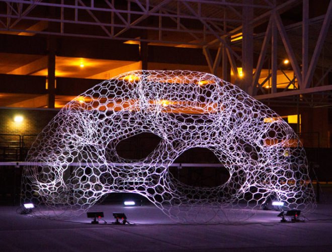 SOL Dome, solar powered SOL Dome, Loop.pH dome, LED dome, LED lighting, temporary installation Michigan, Michigan art, renewable energy, responsive lighting, interactive installations, rechargeable batteries, lightweight architecture, carbon fiber installation, carbon dioxide responsive art