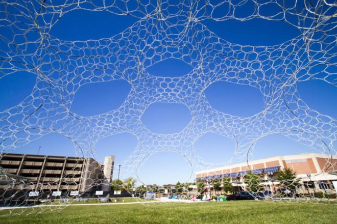 SOL Dome, solar powered SOL Dome, Loop.pH dome, LED dome, LED lighting, temporary installation Michigan, Michigan art, renewable energy, responsive lighting, interactive installations, rechargeable batteries, lightweight architecture, carbon fiber installation, carbon dioxide responsive art