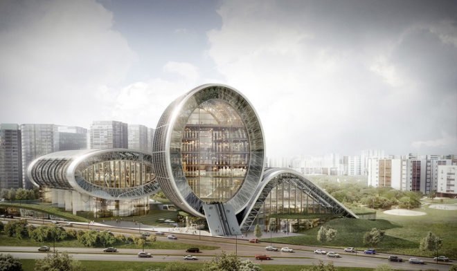 Luminous Moon-Gate, Form4 Architecture, 2013 Taichung City Cultural Center Competition, cultural center Taichung, Chinese architecture, sustainable buildings, green building technologies