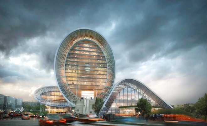 Luminous Moon-Gate, Form4 Architecture, 2013 Taichung City Cultural Center Competition, cultural center Taichung, Chinese architecture, sustainable buildings, green building technologies