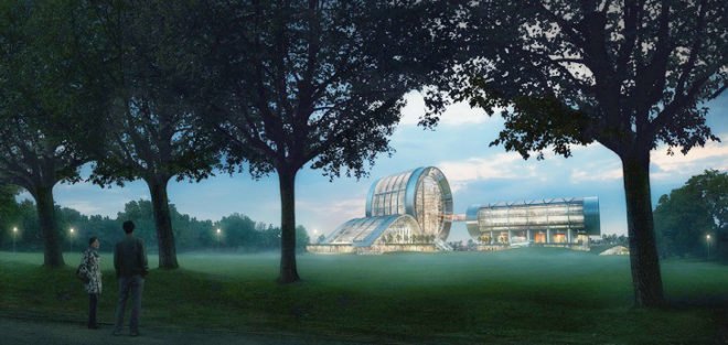 Luminous Moon-Gate, Form4 Architecture, 2013 Taichung City Cultural Center Competition, cultural center Taichung, Chinese architecture, sustainable buildings, green building technologies