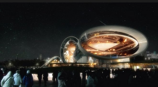 Luminous Moon-Gate, Form4 Architecture, 2013 Taichung City Cultural Center Competition, cultural center Taichung, Chinese architecture, sustainable buildings, green building technologies