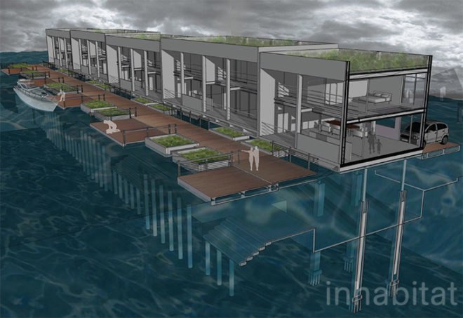 Mantella Amphibious Housing, re(Adapt), Adaptive Urban Habitats, Comprehensive Transition, Hard-Core, Shut Up the House, Flooding, 3C Competition, NYIT, ORLI, Operation Resilient Long Island, Austin Reed, Daniel Horn, Eric Smith, Matthew, Stoner, Clement Fabre, Dany Durand-Courchesne, Yong Yoo, Esperanza Lucia Huerta, Sustainable Housing, Rising Sea Level, Global Warming, Climate Change, New York, Long Island, TED Talk, metaResiliency, Hurricane Sandy, Architecture, Features, Flood Resilient Homes,