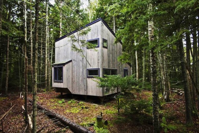 Petra Simmons Design, wooden cube, artist studio, Harpswell Studio, Maine, wooden shelter, Architecture, Tiny Homes, Green Materials, Daylighting, Botanical