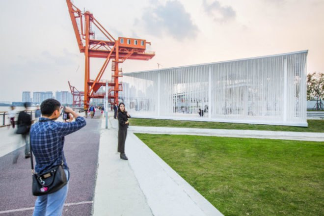 Shanghai West Bund Biennial, Schmidt Hammer Lassen, shanghai, temporary pavilion, pavilion, daylighting, art, architecture